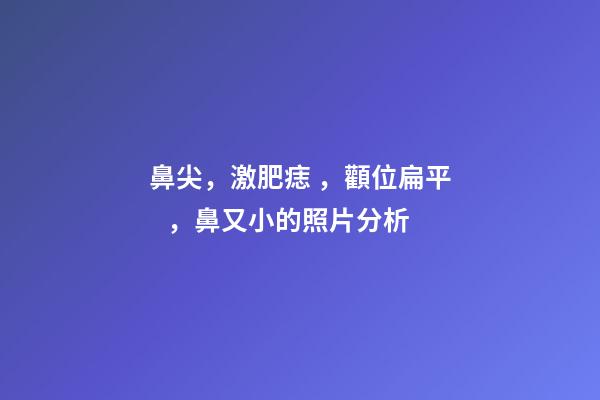 鼻尖，激肥痣，顴位扁平，鼻又小的照片分析
